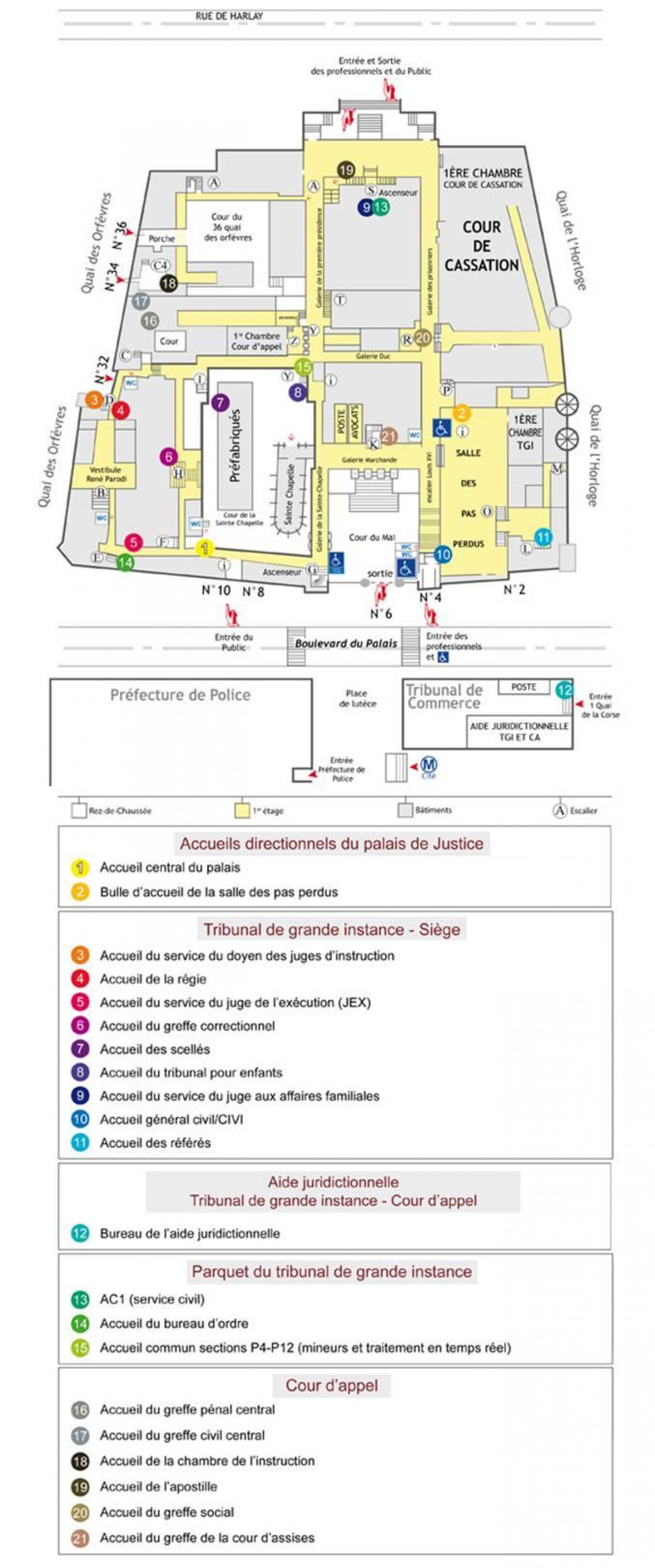 Ramani ya Palais de Justice Paris