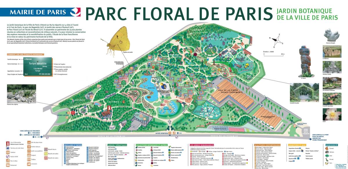 Ramani ya Parc floral de Paris
