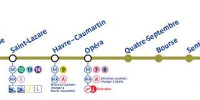 Ramani ya Paris line subway 3