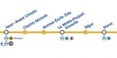 Ramani ya Paris line subway 10