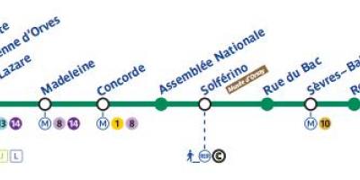 Ramani ya Paris line subway 12