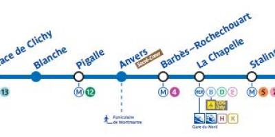 Ramani ya Paris subway line 2