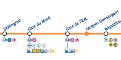 Ramani ya Paris line subway 5