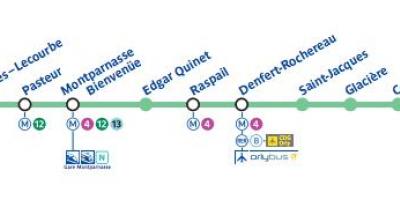 Ramani ya Paris line subway 6