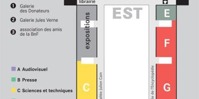 Ramani ya Bibliothèque nationale de France - sakafu 1